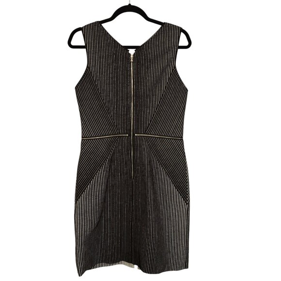 Yoana Baraschi Striped Zipper Sheath Dress Size 6 Black White - Picture 2 of 8